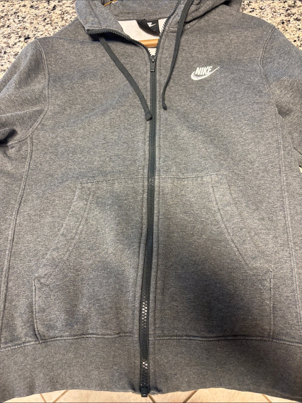 Women’s XS Nike Dark Gray Heather Zip-Up Performance Hoodie